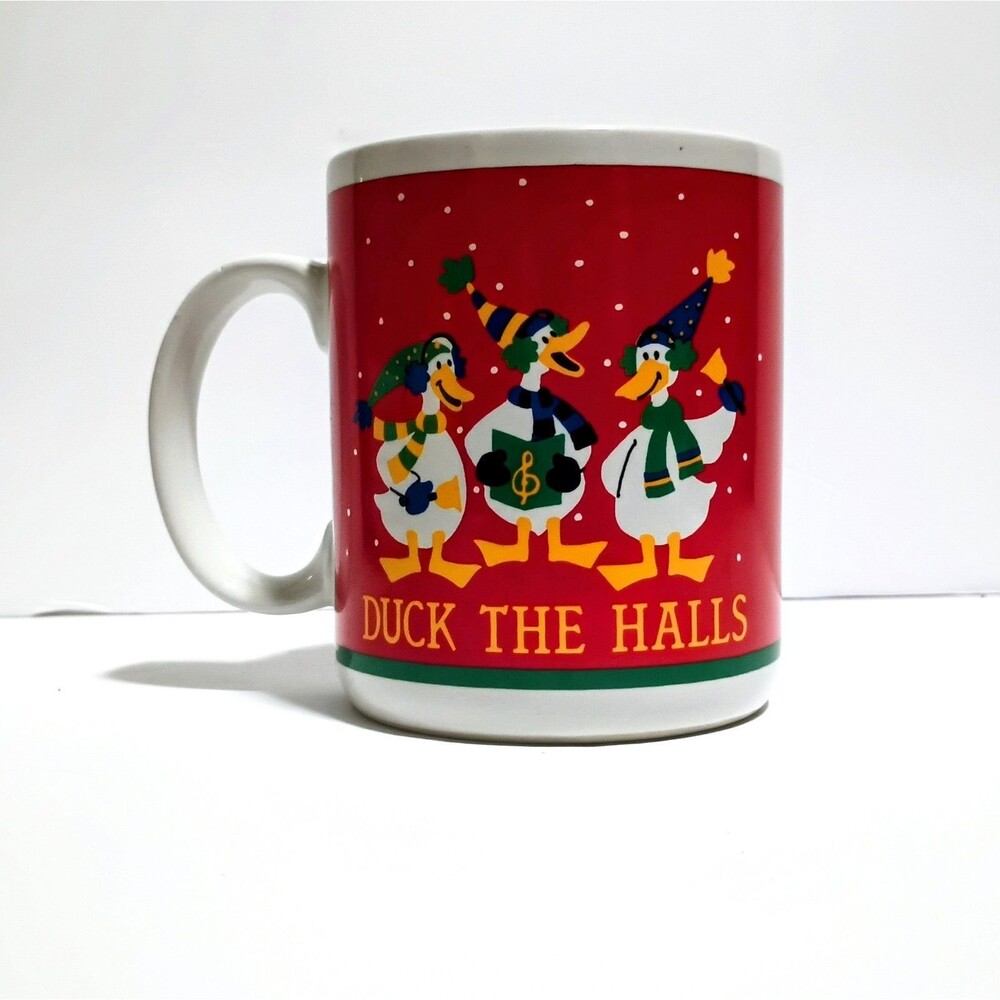 Vintage Duck The Halls Christmas Mug K.S. Imports by PPEL Holiday Caroling Ducks